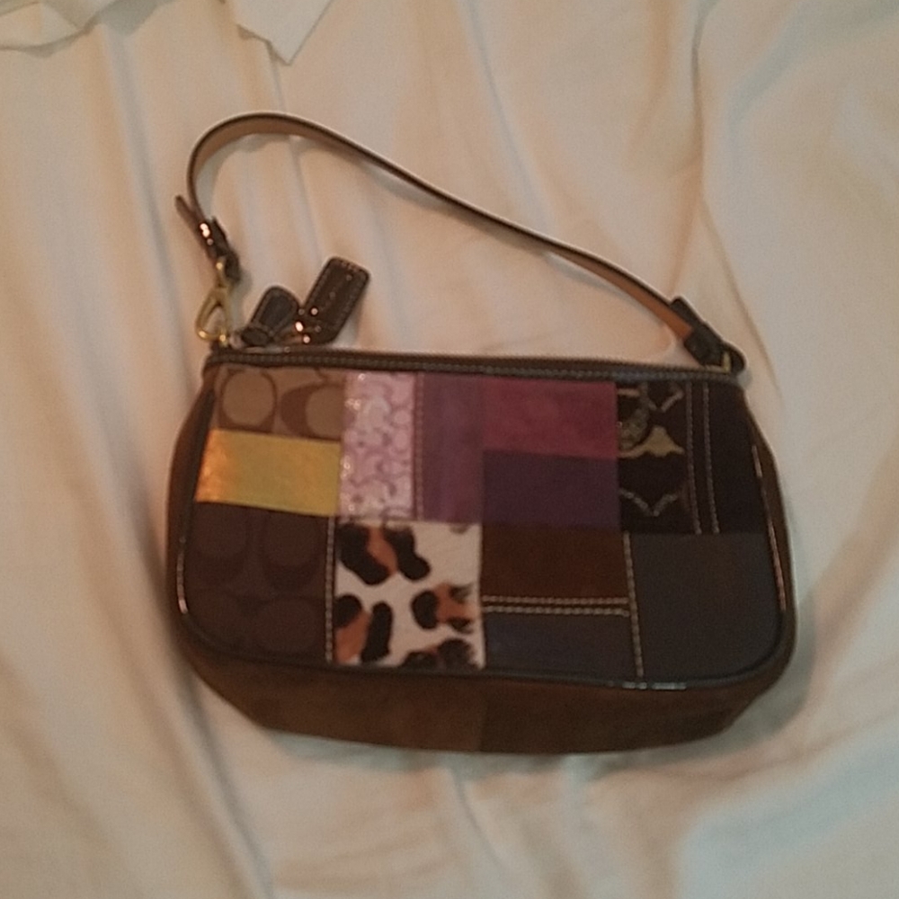 Coach handbag, purple patchwork